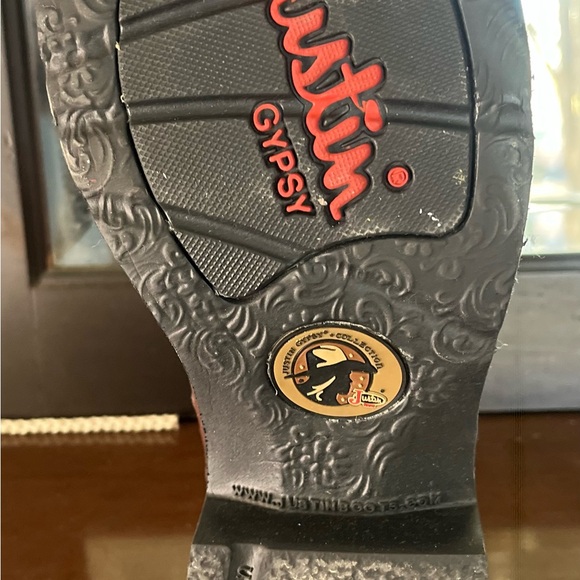 Pink and Brown Ladies Gypsy Western Boot w/ Ostrich Print (L9935) (worn once) - Picture 13 of 16